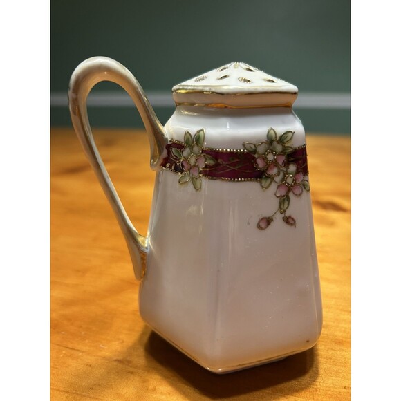 Nippon Hand Painted Gold Floral Porcelain Sugar Shaker Vintage 1911 - Picture 4 of 12